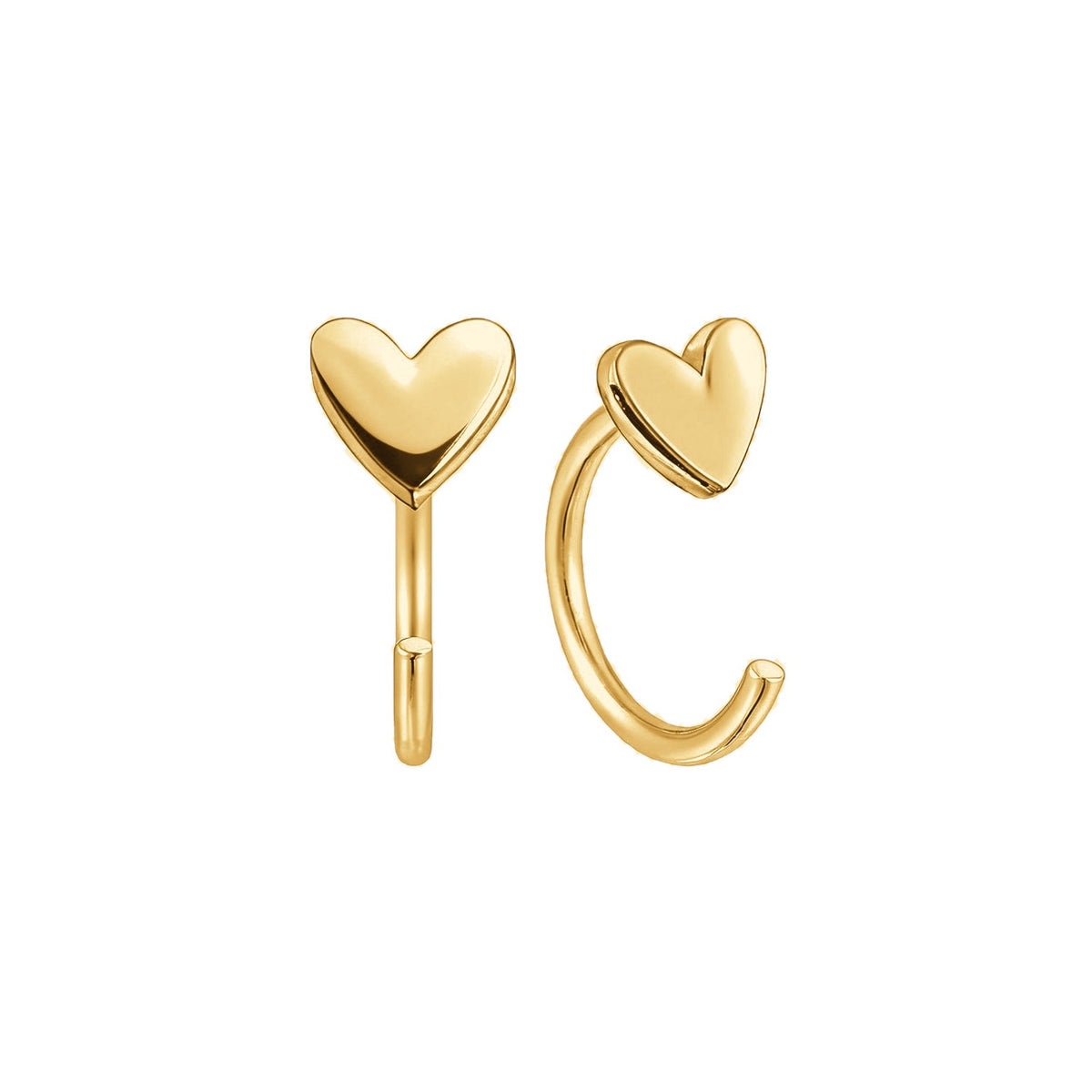Little Heart open huggie earrings in gold