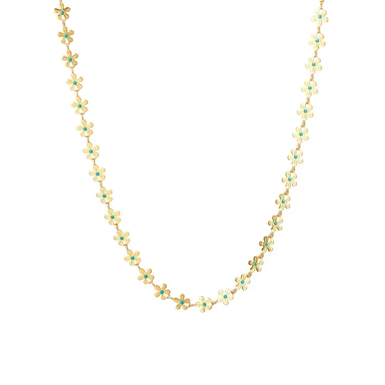 Delavine flower necklace in gold
