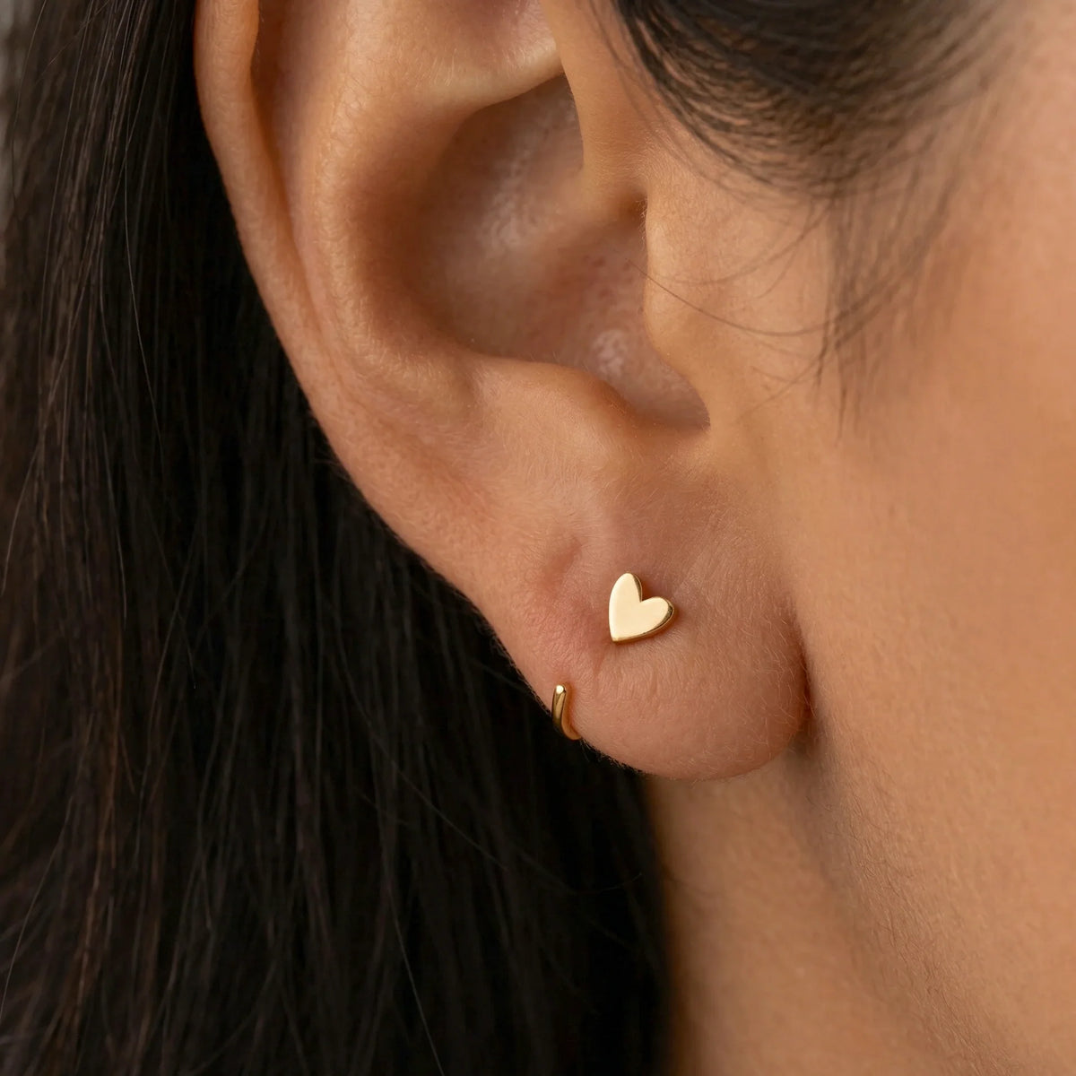 Little Heart Open Huggie Earrings, photo 3