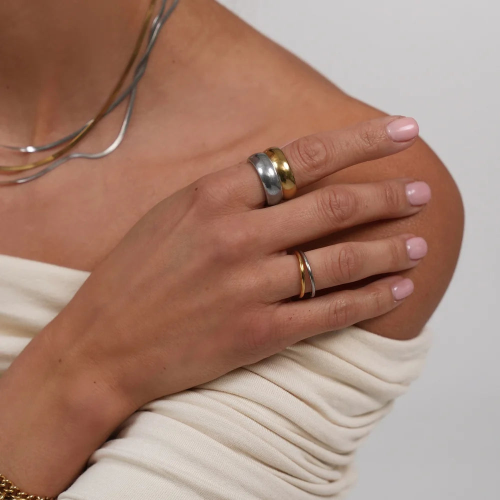 Doubles Ring bicolor in gold and silver, view 4