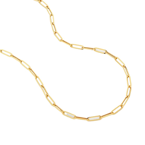 Close-up of the Aurella gold paperclip chain links