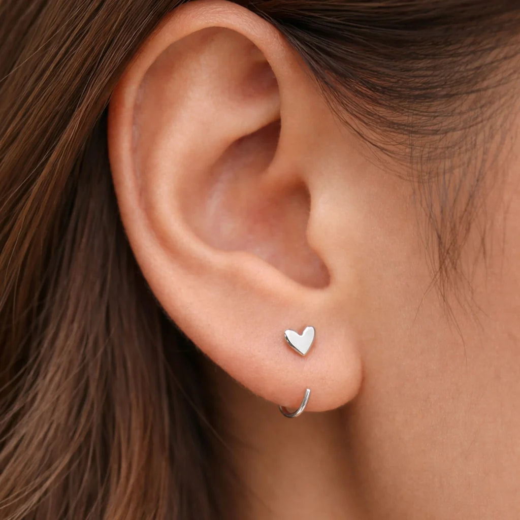 Little Heart Open Huggie Earrings, photo 6