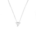Shark Tooth necklace in silver on a white background
